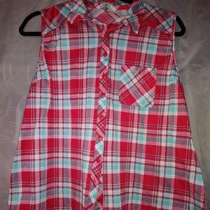 Flannel shirt blue and red